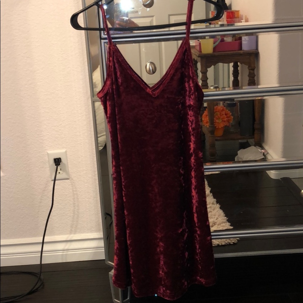 NEVER WORN Red Velvet Mini Dress